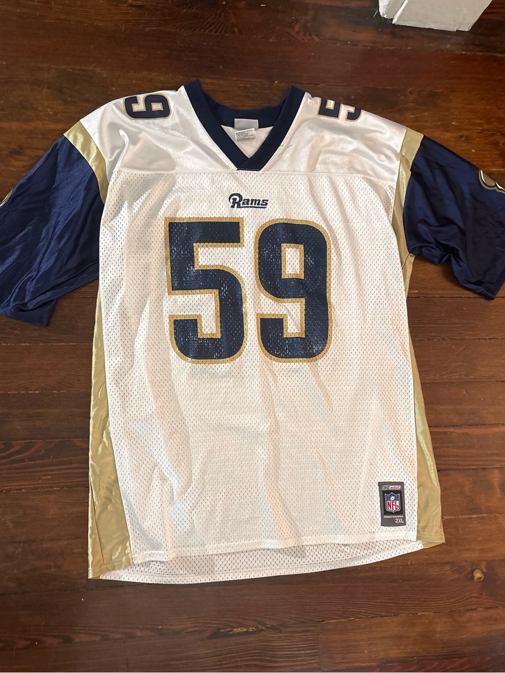 Reebok NFL St. Louis rams white blue jersey fletcher 59 size XXL